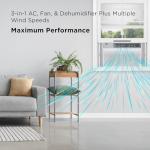 TCL H10W35W 10,000 10000 BTU Smart Window Air Conditioner, Fan & Dehumidifier, 450 Sq. Ft, Remote Control, Compatible with Alexa/Google Assistant, White