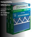 Filterbuy 20x25x5 MERV 13 Air Filters (2-Pack)