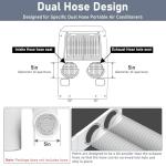 Flamorrow Dual Hose Portable AC Window Kit