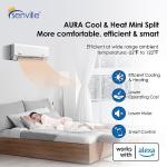 Senville AURA Mini Split AC, 9000 BTU, Alexa-Compatible