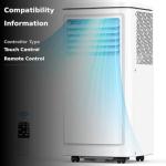 COWSAR 8000 BTU Portable Air Conditioners, Portable AC Cool up to 350 Sq.Ft, 4 Modes Room Air Conditioner with Remote/LED Display/24Hrs Timer/360° Wheels/Installation Kits, Ideal for Home/Office