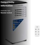 SereneLife 8000 BTU Portable Air Conditioner - 3-in-1 Compact Standing Air Conditioner for Room Up to 300 Sq. Ft. - Floor AC Unit with Remote Control - Universal Casters, Window Mount Kit