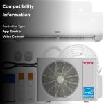 TOSOT 24,000 BTU Dual 2 Zone Mini Split Air Conditioner with Heat Pump, 21 SEER2, 230V, Wifi-Enabled Ductless Inverter Split System with 16.4 ft Copper Line Set, 12,000 + 12,000 BTU, Cosmo Series