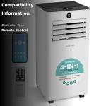 SereneLife 8,000 BTU Portable Air Conditioner and Heater, Small AC with Dehumidifier and Fan, Wifi Function, Mini AC Unit with 350 Sq. Ft. Coverage, Includes Remote Control and Window Mount Kit