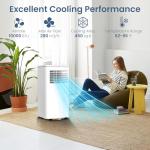 3-in-1 Portable AC Units Cools 350 Sq.Ft.,8000BTU Portable Air Conditioners Coolerwith Remote Control 24H Timer Sleep Mode,AC Unit for Indoor Use Bedroom Dorm