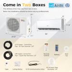 COSTWAY 12,000 BTU Mini Split Air Conditioner, with Heat Pump, Energy Star, 21 SEER2 Inverter, 24H Timer, Auto Clean, Remote Control for Rooms up to 750 Sq.Ft, 208-230V (Airtural Series)