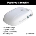 Furrion Chill HE 15K White Low-Profile RV Rooftop Air Conditioner with Heat Pump, R32 Refrigerant, Dual Fan Motors, Climatesmart, Vibrationsmart, Adaptable Control - FACR13LPSA2-PS-AM KIT