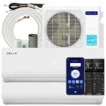 DELLA 18K BTU ODU 2 Dual Zone 9000 12000 BTU Mini Split Air Conditioner Work with Alexa, 19 SEER2 208-230V Cools Up to 950 Sq.Ft Wifi Multi Zone Pre-Charged Heat Pump with 16ft Installation Kits