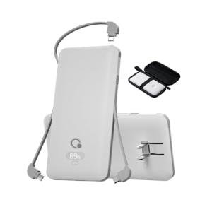 Q Brand 10,000mAh Portable Charger with Built-in Cables