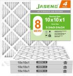 JASENG 10x10 Air Filters, MERV 8, 4 Pack