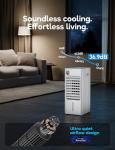 AEROZY Portable Air Conditioner Windowless, 24.5" Evaporative Cooler with Digital Display, Remote, 3 Speeds, 12H Timer, Oscillating Swamp Cooler for Room no Windows, Bedroom, Living Room