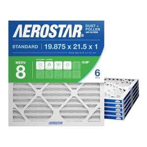 Aerostar MERV 8 HVAC Air Filter, 6 Count
