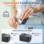 Universal Travel Adapter with Fast Charging Capability