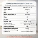 Cooper & Hunter 18,000 BTU Dual Zone Mini Split AC