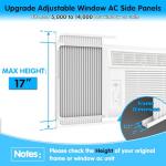 Air Jade Window Air Conditioner Side Panels with Frame, Adjustable AC Side Panels for 5,000 to 14,000 Btu Window AC Units, Extra Wide Window Air Conditioner Panels and Frame Kit, Pack of 2