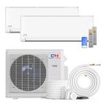 Cooper & Hunter 36,000 BTU, 23.9 SEER2, Dual Zone Wall Mount 12000 24000 BTU Ductless Mini Split Air Conditioner Heat Pump Full Set with 25ft Installation Kits