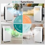 SereneLife Small Air Conditioner Portable 10,000 BTU with Built-in Dehumidifier + Heat - Portable AC unit for rooms up to 450 sq ft - Remote Control, Window Mount Exhaust Kit