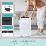 SereneLife Small Air Conditioner Portable 10,000 BTU with Built-in Dehumidifier + Heat - Portable AC unit for rooms up to 450 sq ft - Remote Control, Window Mount Exhaust Kit