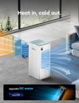 AEROZY Portable Air Conditioner Windowless, Evaporative Cooler with Digital Display, Remote, 3 Speeds, 12H Timer, Oscillating Swamp Cooler for Room no Windows, Bedroom, Living Room, White