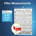 Filtrete 16x25x4 AC Furnace Air Filter, MPR 1000, MERV 11, Fits Honeywell & Lennox, Allergen Defense, Electrostatic Air Cleaning Filter, 2-Pack (Actual Size 15.88x24.56x4.31 in)