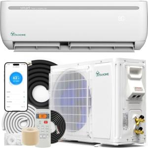 YITAHOME 12000 BTU Mini Split Air Conditioner Heat Pump System, 20 SEER2 115V WiFi Enabled Inverter Ductless AC Cool Up to 750 Sq. Ft with Installation Kit, Pre-Charged Condenser, 1 Ton
