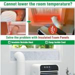 Forestchill Portable Air Conditioner Window Vent Kit with Insulation Foam Panels, Adjustable AC Vent Seal Kit with Mesh Guard for 5" Diameter Exhaust Hose, Insulates Heat & Reduces Noise from Outside