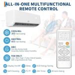 18,000 BTU Air Conditioner & Heater Pump, Covers Room Up to 1000 Sq. Ft, Enabled WIFI 21 SEER2 230 V Energy Efficient Ductless Air Conditioner, Mini Split AC & Heater Pump w/Inverter