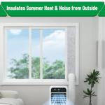 Forestchill Portable Air Conditioner Window Vent Kit with Insulation Foam Panels, Adjustable AC Vent Seal Kit with Mesh Guard for 5" Diameter Exhaust Hose, Insulates Heat & Reduces Noise from Outside