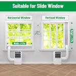 Forestchill Portable Air Conditioner Window Vent Kit with Insulation Foam Panels, Adjustable AC Vent Seal Kit with Mesh Guard for 5" Diameter Exhaust Hose, Insulates Heat & Reduces Noise from Outside