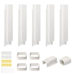 SUREPHON 4" 7.5Ft Mini Split Line Set Cover, Plastic Line Kit for Outside Units, Mini Split Air Conditioner, Central AC and Heat Pump