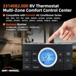 Black 3314082.000 RV Thermostat Multi-Zone Comfort Control Center 2, 10-Button Compatible with Dometic Air Conditioner Series 579, 595, 600, 6308, 520, 6218XX, 6318XX, 6418XX, 6518XX, 457915, 459516