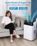 GAOMON 14000 BTU Portable Air Conditioners With Remote Control,3-In-1 Free Standing Cooling AC Unit With Fan & Dehumidifier,Smart/Sleep Mode,3 Speed,Auto Swing,Large Room,Office,Garage,Black Lid