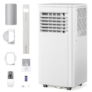 Portable 8000 BTU Air Conditioner, 4 in 1 protable AC, Cools 350sq. ft, Remote Control, 24 Hour Timer, Quiet Operation,Window Fan, 2 Speed for Bedroom Office Home Dorm