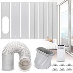 Kxuhivc Portable Air Conditioner Window Vent Kit, Adjustable Window Seal with 5.9 Inch Diameter, 78.7 Inch Length Exhaust Hose for A/C Unit Universal for Sliding Glass Doors