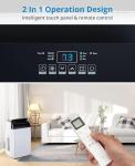 GAOMON 14000 BTU Portable Air Conditioners With Remote Control,3-In-1 Free Standing Cooling AC Unit With Fan & Dehumidifier,Smart/Sleep Mode,3 Speed,Auto Swing,Large Room,Office,Garage,Black Lid