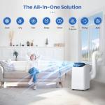 Inverter 16000 BTU Portable Air Conditioner, 3 in 1 Portable Ac Unit Cools Up for Rooms 850 Sq. Ft, Dual Hose Standing AC for Bedrooms with Dehumidifier, Fan, Quiet Sleep Mode, Remote Control