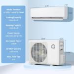 18000 BTU 19 SEER2 Mini Split AC Air Conditioner Heat Pump Inverter, 230V Ductless System, Cools Heats 1250 Sq.Ft, R32 Series with Installation Kits, White