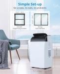 GAOMON 14000 BTU Portable Air Conditioners With Remote Control,3-In-1 Free Standing Cooling AC Unit With Fan & Dehumidifier,Smart/Sleep Mode,3 Speed,Auto Swing,Large Room,Office,Garage,Black Lid