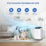 Inverter 16000 BTU Portable Air Conditioner, 3 in 1 Portable Ac Unit Cools Up for Rooms 850 Sq. Ft, Dual Hose Standing AC for Bedrooms with Dehumidifier, Fan, Quiet Sleep Mode, Remote Control