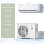 GarveeHome 2 Zone Mini Split AC/Heating System 28000 BTU (12K+12K), 20 SEER2 Dual Zone Ductless Wall Mounted Air Conditioner with Pre-Charged Condenser, 208-230V, Not Include Copper Tube Line Set