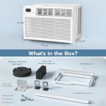 ZAFRO Window Air Conditioners 8000BTU, Cools 350 Sq. Ft,2 Cooling Mode & Fan Speeds,Ultra-Quiet Remote,White