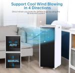 8000 BTU Ultra Silent Portable Air Conditioner, 3-in-1 Remote Control AC with 24-Hour Timer, Cools up to 550 sq. ft. 24-Hour Timer/Low Noise/Energy Efficient for Bedrooms, Offices, Black