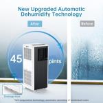 8,000 BTU Portable Air Conditioner, Smart Control, Cools Up to 350 Sq. Ft., With Dehumidifier & Fan Mode, Easy- to-Use Remote Control & Window Installation Kit Included, Black