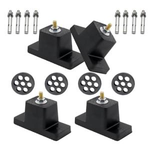 4 Pack Heavy Duty Anti Vibration Pads for Mini Split Air Conditioner , Rubber Vibration Isolator Mounting Brackets with Expansion Screws and Shock Absorbing Pads, Fits HVAC, Central AC Air Compressor