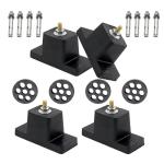 4 Pack Heavy Duty Anti Vibration Pads for Mini Split Air Conditioner , Rubber Vibration Isolator Mounting Brackets with Expansion Screws and Shock Absorbing Pads, Fits HVAC, Central AC Air Compressor