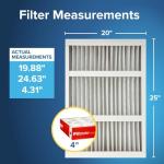 Filtrete 20x25x4 AC Furnace Air Filter, MPR 1000, MERV 11, Fits Honeywell & AprilAire Space-Gard, Allergen Defense, Electrostatic Air Cleaning Filter, 4-Pack (Actual Size 19.88 x 24.63 x 4.31)