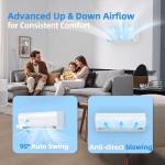 Manastin 12000BTU Mini Split Air Conditioner & Heater with Inverter, 19 SEER2 230𝐕 Energy Saving AC Unit Cools Rooms up to 750 Sq. Ft, Complete Installation Kit