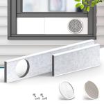 Daisypower Portable Air Conditioner Window Kit With Foam Insulation,Heat And Noise Insulated,Adjustable Seal Panels for AC Hose,Fits Single Double Hung Window,Sliding Window (5.9 IN)