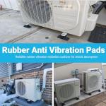 4 Pack Heavy Duty Anti Vibration Pads for Mini Split Air Conditioner , Rubber Vibration Isolator Mounting Brackets with Expansion Screws and Shock Absorbing Pads, Fits HVAC, Central AC Air Compressor