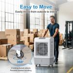 Large Windowless Portable Air Conditioner, 3 in 1 Evaporative Swamp Cooler with Remote, Hoseless Ventless Fan Ac Unit, 7H Timer, 8 Gal Water Tank, 4 Ice Box for Garage, Bedroom Home Outdoor